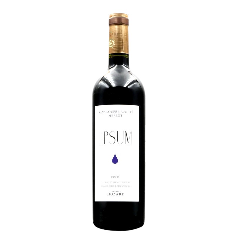 Vin - Ipsum Merlot Sans Soufre Ajouté - AOC Bordeaux rouge - Siozard