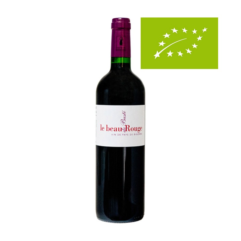 Vin rouge bio - Le beau Rouge -  Merlot et cabernet Franc - Clos Basté