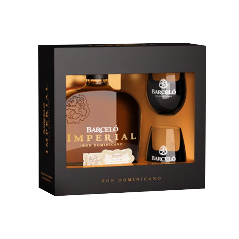 Coffret-Rhum-Barcelo-Imperial-+-2 Verres